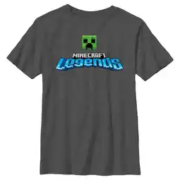 Walmart Boy's Minecraft Legends Creeper Logo Graphic Tee Charcoal Heather X Large offer