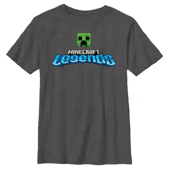 Walmart Boy's Minecraft Legends Creeper Logo Graphic Tee Charcoal Heather X Large offer