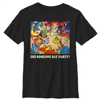 Walmart Boy's Alice in Wonderland Did Someone say Party Graphic Tee Black Small offer