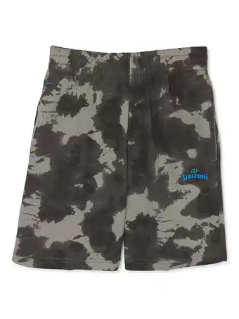 Walmart Spalding Boys Active Fleece Print Shorts, Sizes 8-16 offer