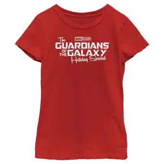 Walmart Girl's Guardians of the Galaxy Holiday Special White Logo Graphic Tee Red Medium offer