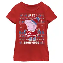 Walmart Girl's Peppa Pig Christmas Up to Snow Good Graphic T-Shirt offer