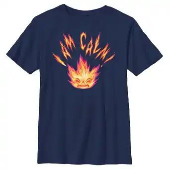 Walmart Boy's Elemental Ember I am Calm Graphic Tee Navy Blue Medium offer