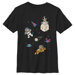Walmart Boy's Mickey & Friends Donald and Pluto Astronauts Graphic Tee Black Small offer