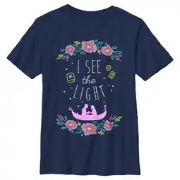 Walmart Boy's Tangled Rapunzel and Flynn I see the Light Graphic Tee Navy Blue X Large offer