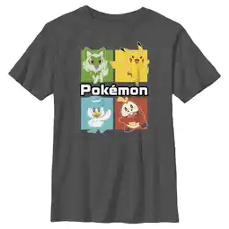 Walmart Boy's Pokemon Colorful Square Characters Graphic Tee Charcoal Heather X Large offer