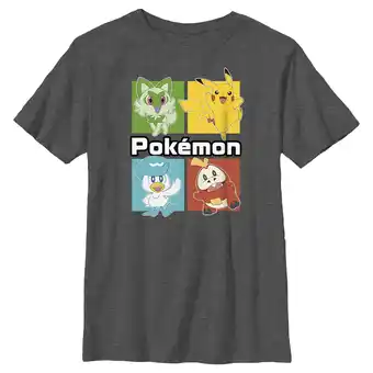 Walmart Boy's Pokemon Colorful Square Characters Graphic Tee Charcoal Heather X Large offer