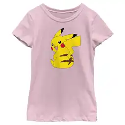 Walmart Girl's Pokemon Pikachu Sitting Portrait Graphic Tee Light Pink Medium offer