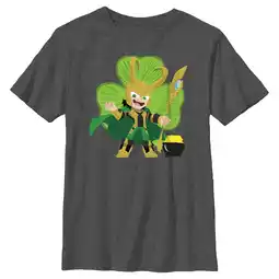 Walmart Boy's Marvel Shamrock Loki Graphic Tee Charcoal Heather X Large offer