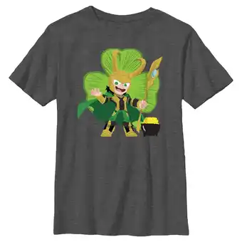 Walmart Boy's Marvel Shamrock Loki Graphic Tee Charcoal Heather X Large offer
