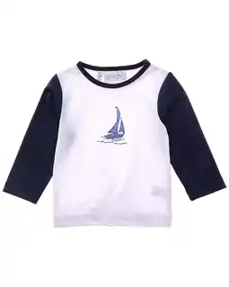 Walmart Rachel Riley girls Sailboat Rash Guard Top, 18M offer