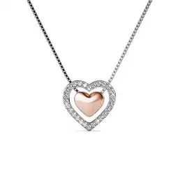 Walmart Cate & Chloe Susan 18k White Gold Plated Women's Necklace with Rose Gold Heart, Swarovski Crystals offer