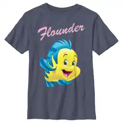 Walmart Boy's The Little Mermaid Flounder Large Portrait Graphic Tee Navy Blue Heather Small offer
