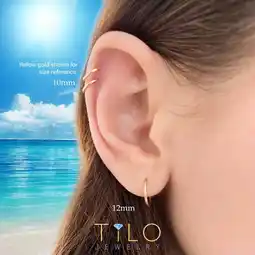 Walmart Tilo Jewelry 14K Yellow Gold Endless Hoop Earrings, 1mm Tube (10mm) Women, Men & Unisex offer