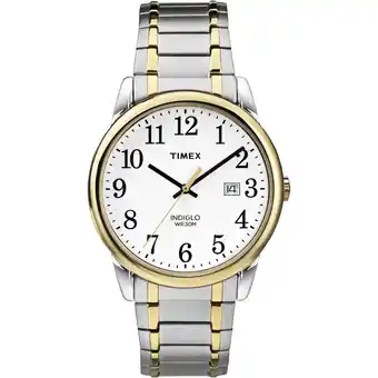 Walmart Timex Men's Easy Reader Date Two-Tone/White 38mm Casual Watch, Tapered Expansion Band offer