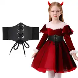 Walmart SUOSDEY Girls Corset Belt,Lace-up Kids Elastic Wide Belt for Dresses offer