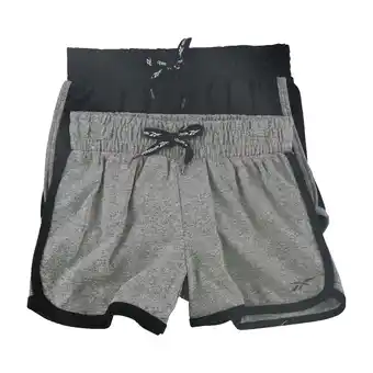 Walmart Reebok Girls 2 Pack Running Athletic Workout Shorts, Black, Big Kids (8-20), S offer