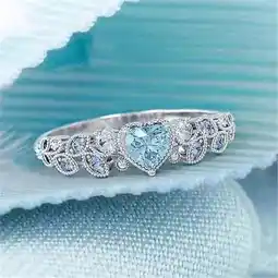 Walmart Silvery Heart Rings for Women Jewelry Ring Female Promise Rings Zircon Ring offer