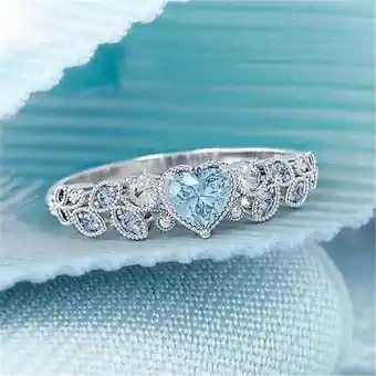 Walmart Silvery Heart Rings for Women Jewelry Ring Female Promise Rings Zircon Ring offer