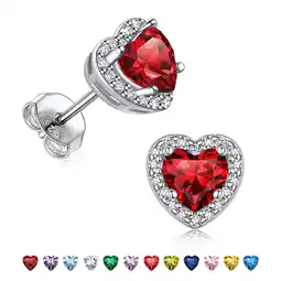 Walmart Suplight Women 925 Sterling Silver Earrings Heart Birthstone Earrings Jewelry Gift for Women offer