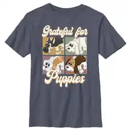 Walmart Boy's Pound Puppies Grateful for Puppies Graphic Tee Navy Blue Heather Medium offer