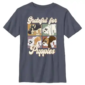 Walmart Boy's Pound Puppies Grateful for Puppies Graphic Tee Navy Blue Heather Medium offer