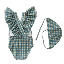 Walmart oqasdz Baby Swimsuit Girls Striped Printed Fly Sleeve Bathing Suit Beach Stylish Swimwear Swim Suits offer