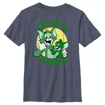 Walmart Boy's Tom and Jerry Pinch Proof Graphic Tee Navy Blue Heather Small offer