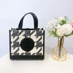 Walmart Coach Dempsey Tote 22 With Houndstooth Print And Patch (Cream / Black) offer