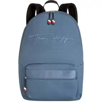 Walmart Tommy Hilfiger Men's Sean Signature Canvas Backpack Charcoal Blue offer
