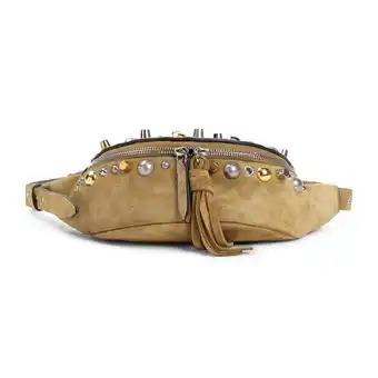 Walmart Valentino Men's Beige Suede Leather Belt Bag Brown offer