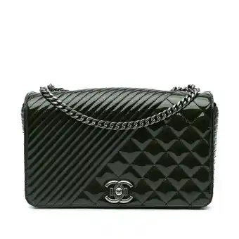 Walmart Pre-Owned Authenticated Chanel Shoulder Bag Patent Leather Dark Green Women (Good) offer