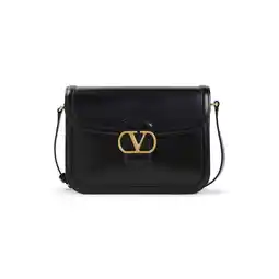Walmart Valentino Men's Structured Black Calf Leather Shoulder Bag Black offer