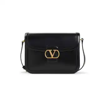 Walmart Valentino Men's Structured Black Calf Leather Shoulder Bag Black offer