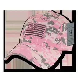 Walmart RapDom Tonal US Flag Graphic Relaxed Mens Cap [Pink Digital - Adjustable] offer