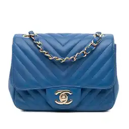 Walmart Pre-Owned Authenticated Chanel Crossbody Bag Lambskin Leather Dark Blue Women (Good) offer