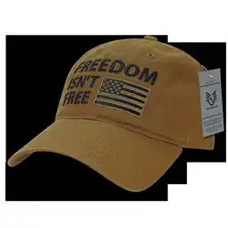 Walmart RapDom Freedom Isn't Free Graphic Relaxed Mens Cap [Coyote Brown - Adjustable] offer
