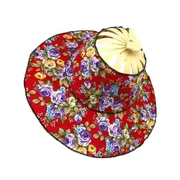 Walmart 2 in 1 Sunhat Foldable Bamboo Hand Fan Creative Wide Brim for Picnic Dancing flower offer