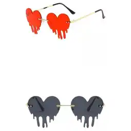 Walmart 2pcs Fashion Heart Sunglasses Irregular Colorful offer
