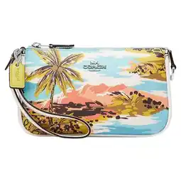 Walmart COACH Nolita 19 Small Purse With Hawaiian Palm Tree Print, Silver/Chalk Multi offer