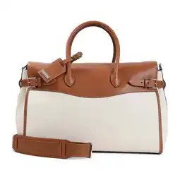Walmart Ralph Lauren X Purple Label Men's Spacious Leather And Canvas Shopper Brown offer
