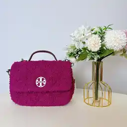 Walmart Tory Burch 153528 WILLA BOUCLE MINI TOP HANDLE BAG IN PRICKLY PEAR offer