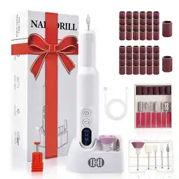 Walmart Electric Nail Drill Machine, CIICII 30000RPM Professional Nail Drill Kit Red offer