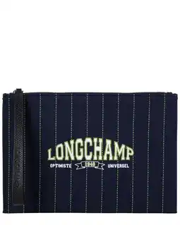 Walmart Longchamp Essential Canvas Pouch, Blue offer