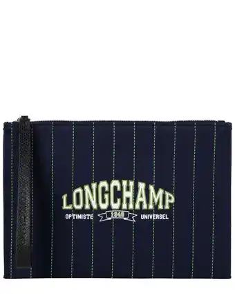 Walmart Longchamp Essential Canvas Pouch, Blue offer