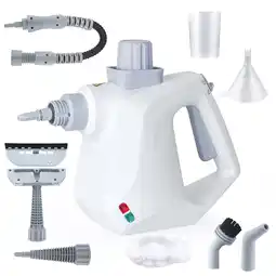 Walmart BIMZUC Handheld Steam Cleaner, 1000W Multi-Surface Cleaner with 9 Accessories, Compact Design, White offer