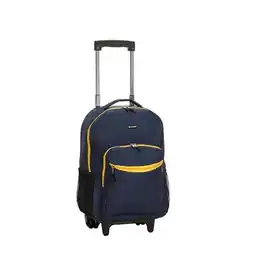 Walmart Rockland 17 in. ROLLING BACKPACK - NAVY offer