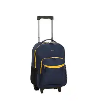 Walmart Rockland 17 in. ROLLING BACKPACK - NAVY offer