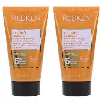Walmart Redken All Soft Conditioner 1.7 oz 2 Pack offer