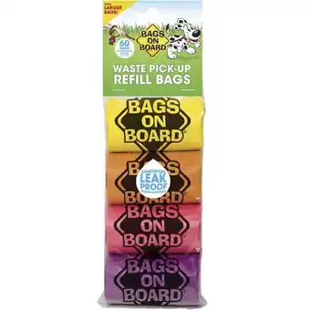 Walmart Bags on Board Waste Pick-up Bags Refill Yellow, Pink, Purple, Blue 60 Ct offer